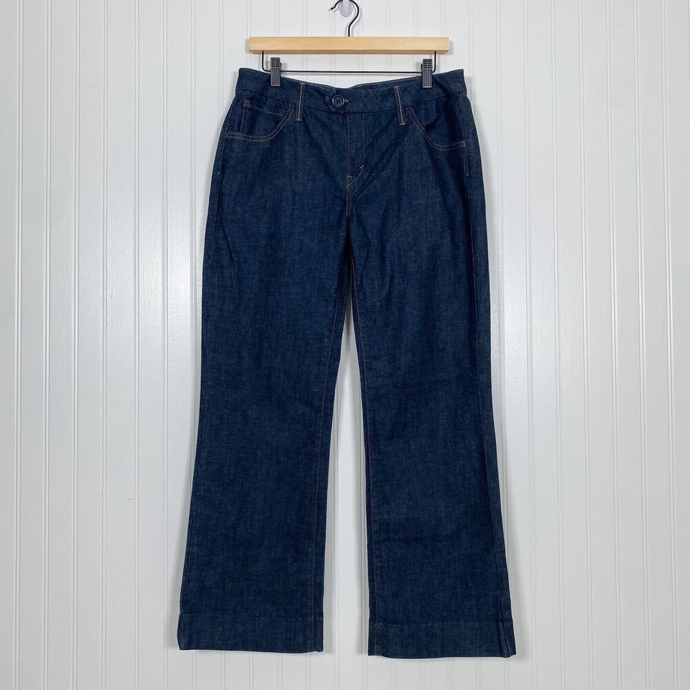 Levis Womens Jeans Size 12 M Genuinely Crafted Dark Wash‎ Flared Flap Pockets